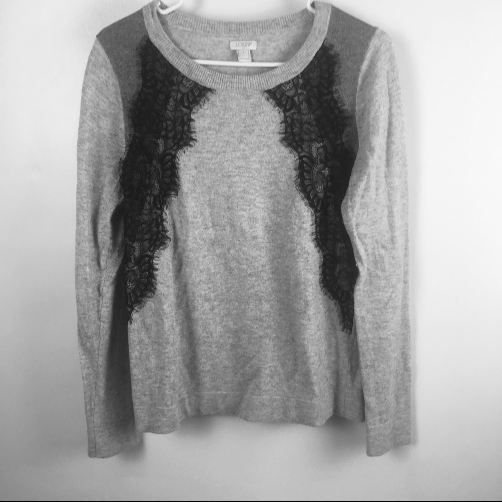 Women’s J. Crew Gray Lace Sweater Size Small.
